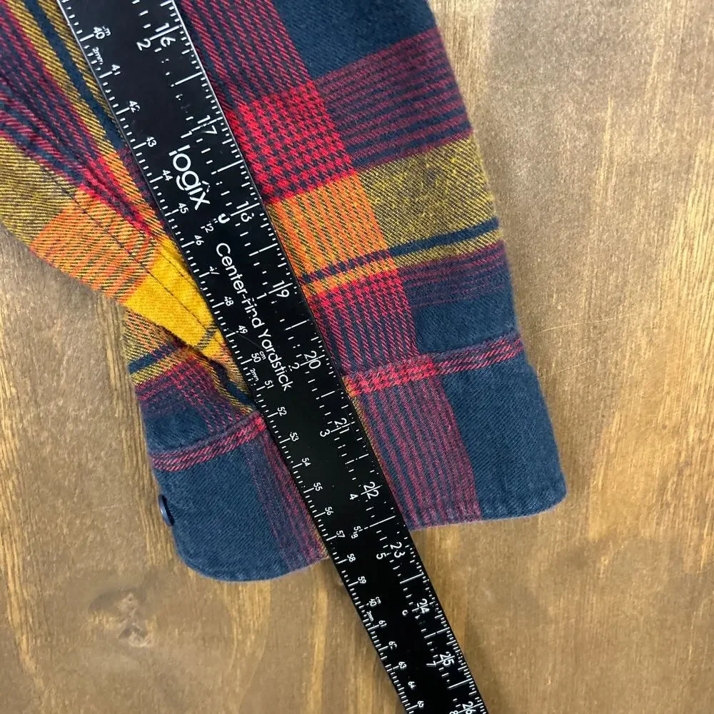 Levis Mens Shirt Multicolor Plaid Flannel Button Down Long Sleeve Cotton Medium